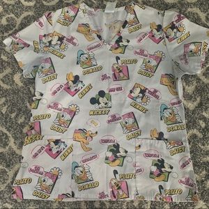Mickey characters scrub top